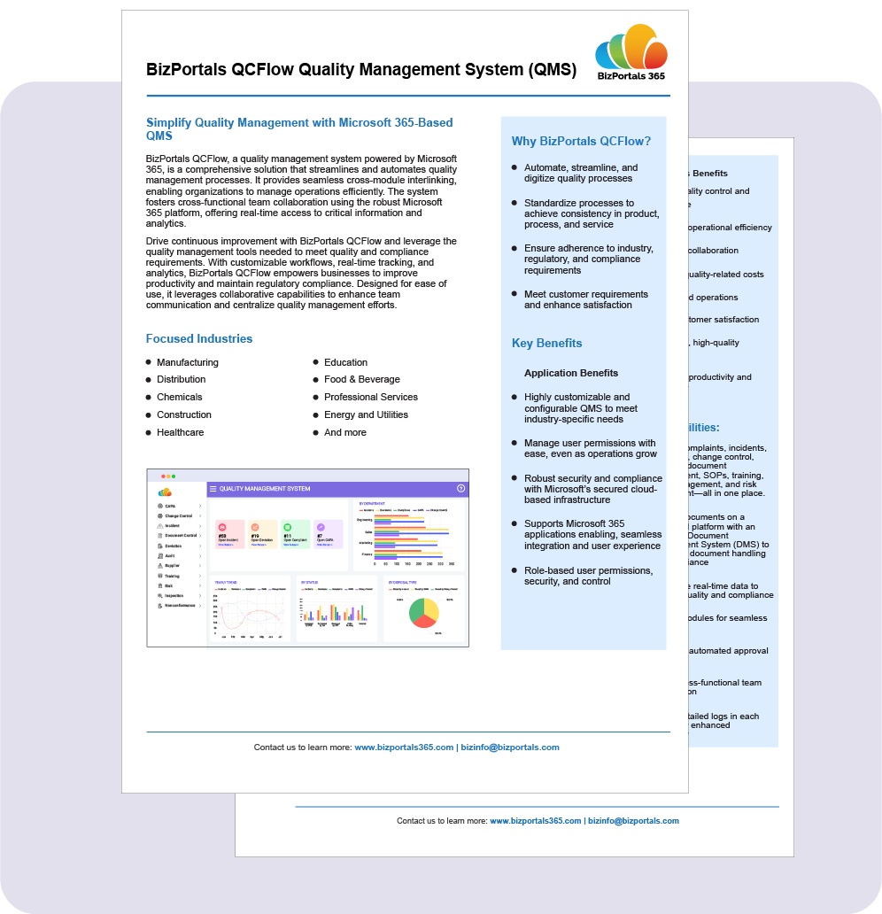 Bizportals QCFlow Datasheet