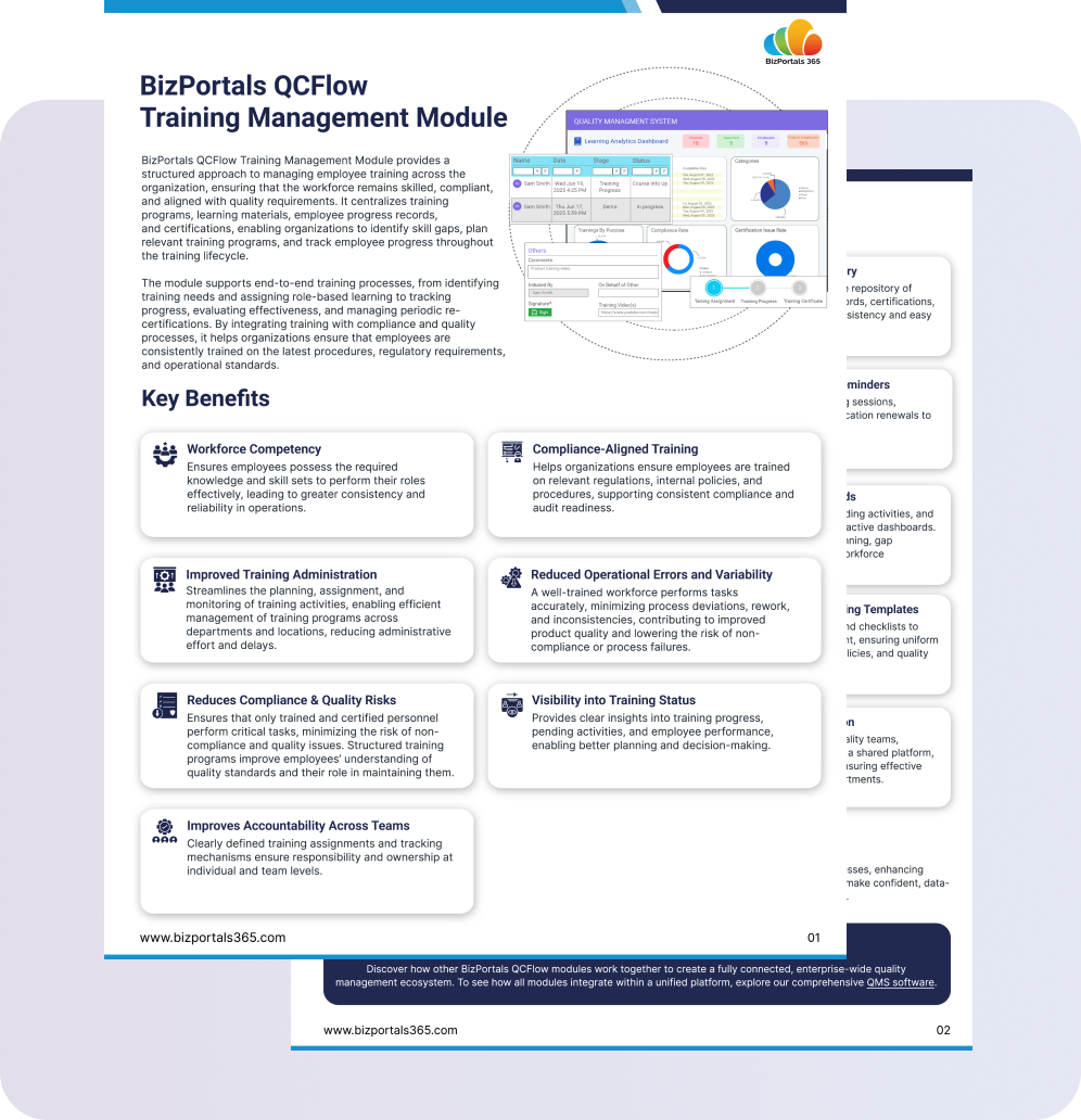 Biz Datasheet- Training Management Module