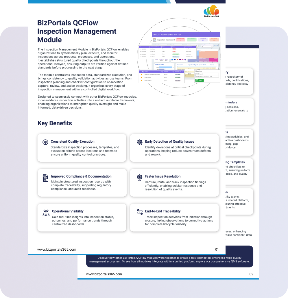 Inspection Management Module