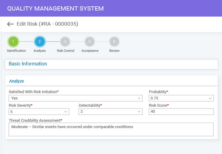Automated Risk Management Workflow