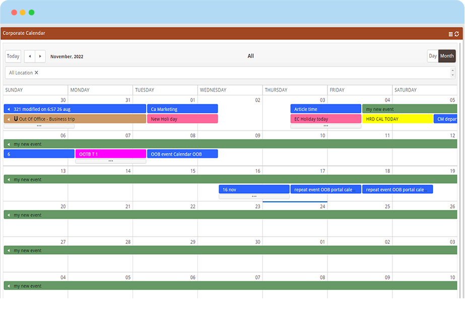 Calendars and Schedule Tracking