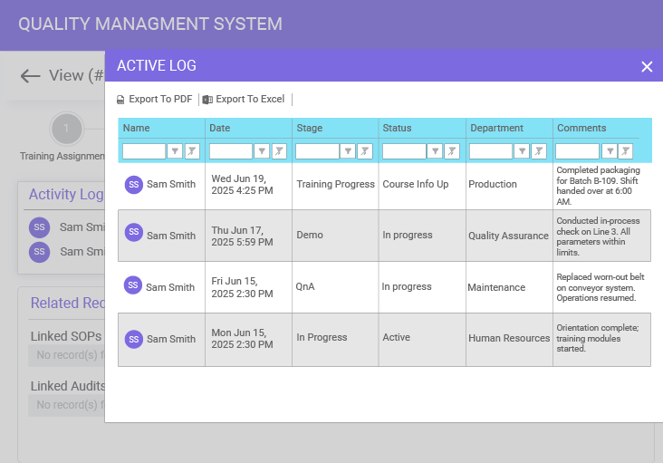 Comprehensive Training Log
