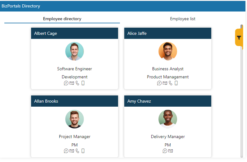 Employee directory and list
