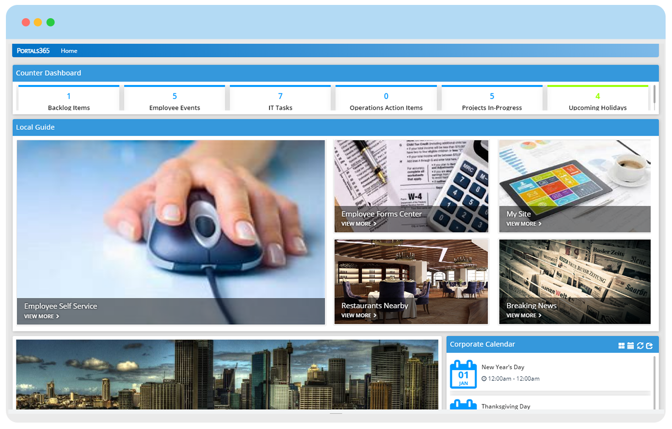 Intranet home page site