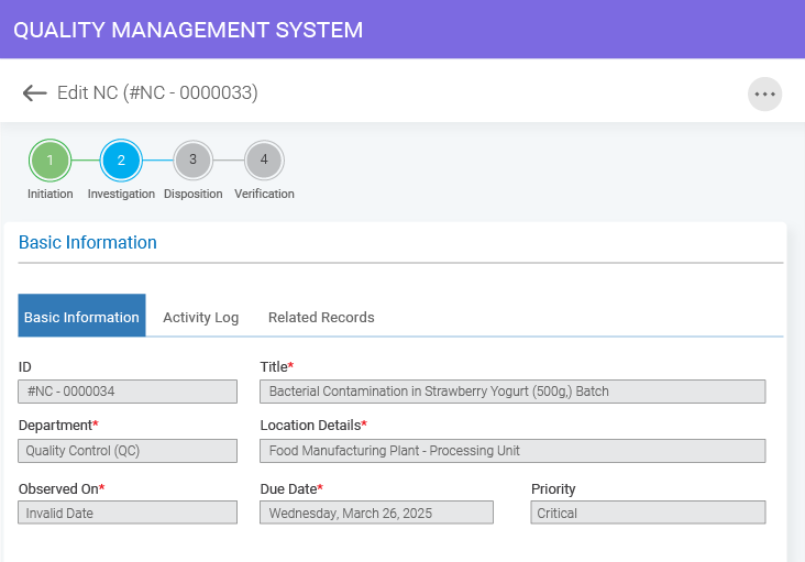Tailored Nonconformance Management