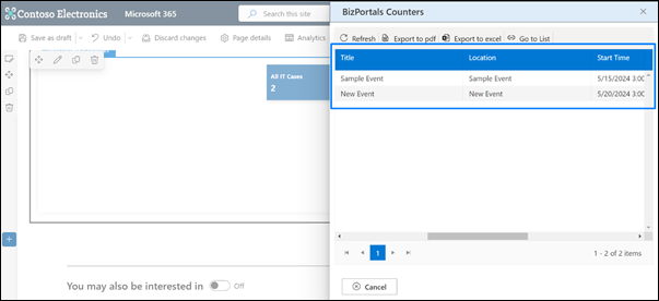 bizportal counter