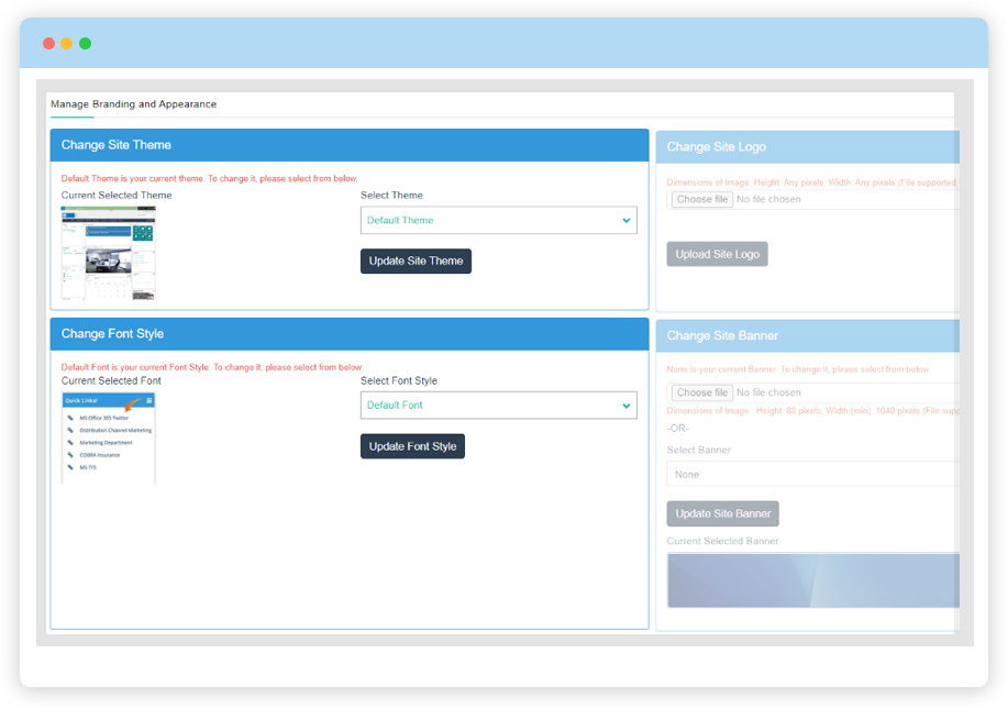 Customization Tools And Settings